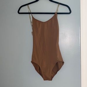 A brown Capezio bodysuit